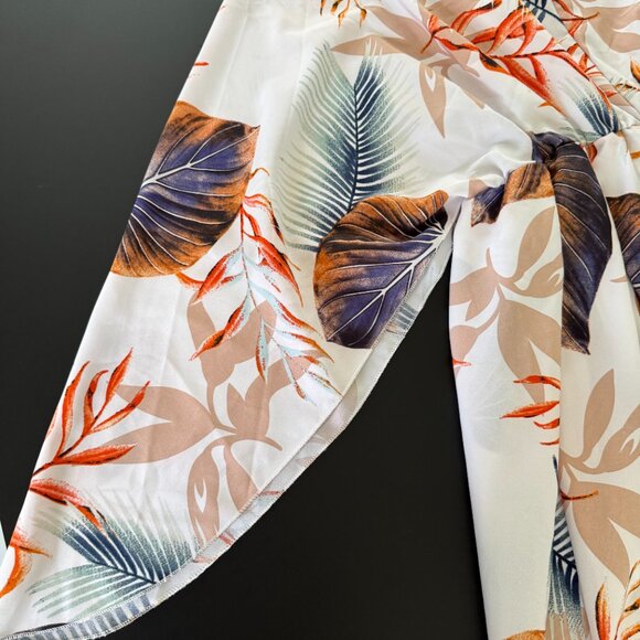 SHEIN Curve 0XL Tropical Print Long Sleeve Dress - Picture 3 of 5